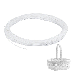 Blanc 90cordon rond en rotin plastique de 1 m, panier à meubles de maison à faire soi-même, blanc, 2.5mm, environ 98.43 yards (90m)/rouleau