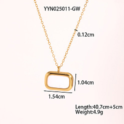 Белый Винтажные 304 прямоугольные эмалевые кулоны из нержавеющей стали для женщин, белые, 16.02 дюйм (40.7 см)