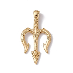 Golden PVD Vacuum Plating 304 Stainless Steel Big Pendants, Fork, Golden, 60x33x7.5mm, Hole: 4x7mm