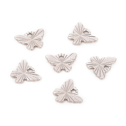 Stainless Steel Color 304 Stainless Steel Charms, Laser Cut, Butterfly, Stainless Steel Color, 8x10.5x0.8mm, Hole: 1.4mm