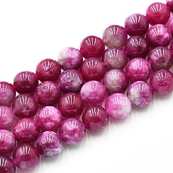 Средний Фиолетово-красный Природного кварца нитей бисера, окрашенные, круглые, имитация турмалина, средне фиолетовый красный, 10~10.5 мм, отверстие : 1~1.2 мм, около 37~38 шт / нитка, 14.76~15.16 дюйм (37.5~38.5 см)