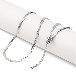 Нержавеющая Сталь Цвет 304 из нержавеющей стали змей цепи ожерелья, цвет нержавеющей стали, 18.11 дюйм (46 см)