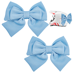 Небесно-голубой Наклейки на машину с большим бантом из ткани, украшение багажника автомобиля, голубой, 215x285x43 мм