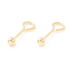 Золотой 925 Шпилька для ушей из стерлингового серебра с резьбой в виде шарика, Винтовые штифты с шаровой головкой, золотые, 16x3 мм, отверстие : 3.4 мм, штифты : 0.7 мм