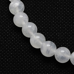 White Moonstone Natural White Moonstone Beads Strands, Round, White, 8mm, Hole: 1mm