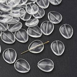 Прозрачный Прозрачные акриловые бусины в форме капли, прозрачные, 20x17x6 мм, Отверстие : 1.5 мм , около 365 шт / 500 г