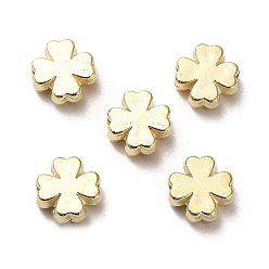 Golden CCB Plastic Beads, Clover, Golden, 7.5x7.5x3mm, Hole: 1.6mm