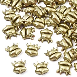 Dark Goldenrod Spray Painted Opaque Resin Cabochons, Cow, Dark Goldenrod, 10x9.5x4.5mm
