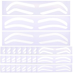 Белый 24шт. 3 стили пластиковая тренировочная кожа для татуажа бровей, обучающая кожа для начинающих и опытных тату-мастеров, белые, 16.1x3.4x0.02 см, наклейки: 65~69x15~22 мм, 8 шт / стиль