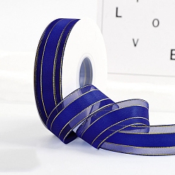 Средно-синий Ленты из полиэфирной органзы с золотым краем, аксессуары для одежды, лента для упаковки подарка, светло-синий, 1 дюйм (25 мм), около 49.21 ярдов (45 м) / рулон