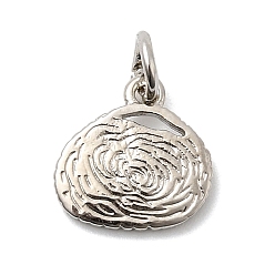 Платинированный Латунь прелести, долговечный, стойки покрытие, с целью перехода в кольце, Реальная платина, 11.5x11.5x1.5 мм, отверстие : 3 мм