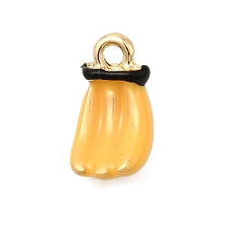 Банан Подвески из эмали и сплава, золотые, банан, 13x7x5.5 мм, отверстие : 1.6 мм