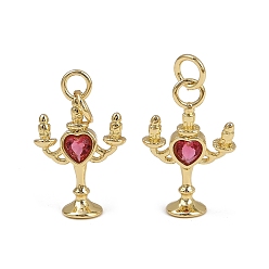 Настоящее золото 18K Латунные микро проложить кубического циркония подвески, подсвечник, с целью перехода в кольце, долговечный, без кадмия и без свинца, стойки покрытие, реальный 18 k позолоченный, 21x13x5.5 мм, отверстие : 3 мм