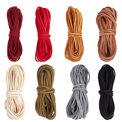 (52) Непрозрачная лаванда 48м 8цвета плоский замшевый шнур, двойное кружево из искусственной замши, разноцветные, 2.5x1.5 мм, 6 м / цвет