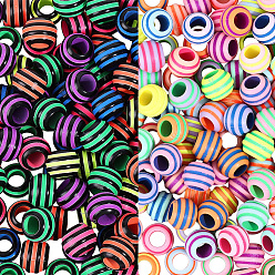 (52) Непрозрачная лаванда 400шт. 2 цвета, окрашенные акриловой краской из баллончика, европейские бусины, бусины с большим отверстием, рондель с полосой, разноцветные, 9.5x7.5 мм, отверстие : 4.5 мм, 200 шт / цвет