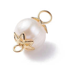 Морская Ракушка Бусины из натурального культивированного пресноводного жемчуга, с золотой тон 304 выводы из нержавеющей стали, овальные, цвет морской раковины, 17.5x9 мм, отверстие : 1.8~3.5 мм