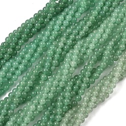 Зеленый Авантюрин Естественный зеленый авантюрин бисер нитей, круглые, 6 мм, отверстие : 0.8 мм, около 60~61 шт / нитка, 15~16 дюйм