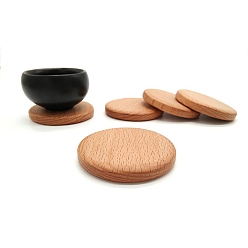 Camel Beech Wood Cup Mats, Round Coaster, Camel, 60mm