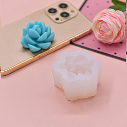 Белый Силиконовые формы для свечей своими руками, для изготовления ароматических свечей, суккулент, белые, 5.7x3.3 см