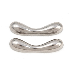 Нержавеющая Сталь Цвет 304 из нержавеющей стали бусы, изогнутая трубка, цвет нержавеющей стали, 35x8x6 мм, отверстие : 2.5 мм