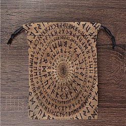 Symbol Бархатные набивные сумки для хранения, мешочек на шнурке для упаковки карт Таро, прямоугольные, символ, 18x13 см