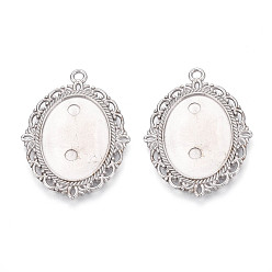 Нержавеющая Сталь Цвет Не тускнеет 304 подвеска из нержавеющей стали кабошон, овальные, цвет нержавеющей стали, лоток : 18~18.5x25~25.5 мм, 39~40x29.5~30.5x1.5 мм, отверстие : 2.2 мм