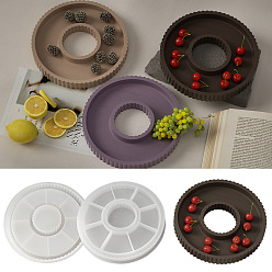 White Flat Round DIY Storage Dish Silicone Molds, Resin Casting Molds, for UV Resin, Epoxy Resin Craft Making, White, 182x21mm, Inner Diameter: 65mm