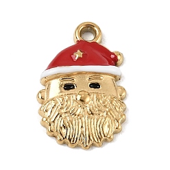 Santa Claus Рождество 304 эмалированные подвески из нержавеющей стали, ионное покрытие (ip), реальный 18 k позолоченный, Санта-Клаус прелести, 18x12x3 мм, отверстие : 1.6 мм
