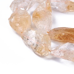 Citrine Natural Citrine Beads Strands, Nuggets, 24~36x12~21x7~16mm, Hole: 1.3mm, about 13pcs/strand, 15.9 inch(40.5cm)