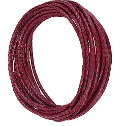 Кокосово-Коричневый 5 ярдов плетеного кожаного шнура, круглые, кокосового коричневый, 3 мм