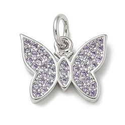 Платина Стойка металлическая латунная микропрофилированная кубическая циркония подвески, долговечный, без свинца и без кадмия, бабочки прелести, с целью перехода в кольце, платина, 10x12.5x1.5 мм, отверстие : 3 мм