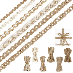 (52) Непрозрачная лаванда 60м 6 стили джутовая лента с кисточками, для аксессуаров для одежды, разноцветные, 1/4~1/2 дюйм (8~13 мм), 10 м / стиль