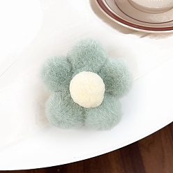 Темный Морско-зеленый Плюшевые заколки-коготки, цветок, аксессуары для волос для женщин и девочек, темно-зеленый, 85 мм