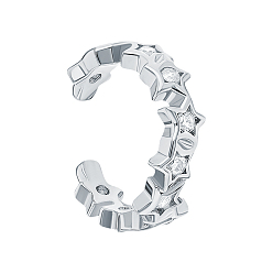 Звезда 925 серьги из серебра 925 пробы, модный простой крутой непирсинг, серебряные, звезда, 12x6 мм