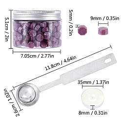 Purple CRASPIRE Sealing Wax Particles Kits for Retro Seal Stamp, with Stainless Steel Spoon, Candle, Plastic Empty Containers, Purple, 307pcs/set