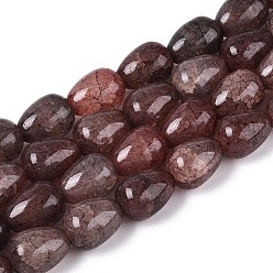 Кокосово-Коричневый Выпечки нарисованные потрескивание стеклянные бусины пряди, слеза, кокосового коричневый, 13~13.5x9.5~10 мм, отверстие : 1.2~1.4 мм, около 54~60 шт / нитка, 28.35~30.71 дюйм (72~78 см)