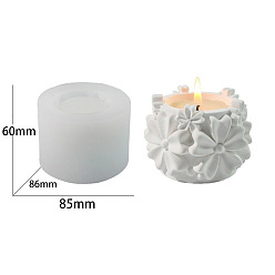 Белый Силиконовые формы для свечей своими руками из пищевого силикона с пятью лепестками цветов, для изготовления свечей, белые, 86x85x60 мм