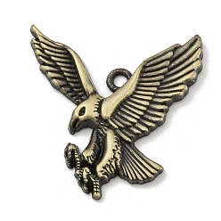 Antique Bronze Alloy Pendants, Eagle Shape, Antique Bronze, 39.5x38.5x4mm, Hole: 2.5x3mm