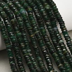 Fuchsite Бусины из натурального фуксита, граненые, рондель, 6~6.5x2~2.5 мм, отверстие : 0.8 мм, около 153 шт / нитка, 15.08'' (38.3 см)