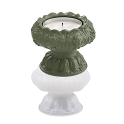 White DIY Lotus Candlesticks Silicone Molds, for Candle Making, White, 10.3x7.65cm