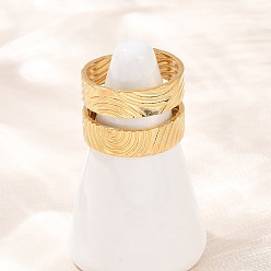 Золотой 304 открытые кольца-манжеты из нержавеющей стали для женщин, золотые, 14 мм