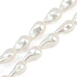 Белый Гальванические стеклянные бусины, имитации жемчуга, самородки, белые, 13~15x7.5x8 мм, отверстие : 1.2 мм, около 29 шт / нитка, 15.35'' (39 см)