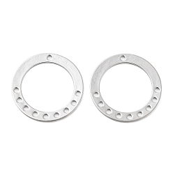 Платинированный Латунные люстры ссылки компонент, без кадмия, без никеля и без свинца, круглый кольцевой разъем, Реальная платина, 21x0.7 мм, отверстие : 1.4 мм