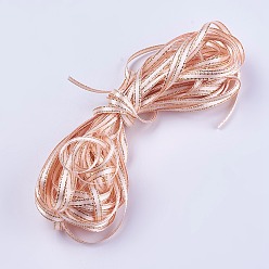 PeachPuff Double Face Satin Ribbon, Polyester Satin Ribbons, Golden Wired Edge, PeachPuff, 1/8 inch(4mm), about 10m/bundle