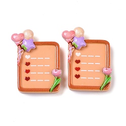 Легкий Лосось Непрозрачная смола декодирует кабошоны, блокнот, светлый померанцевый, 29.5x23.5x7.5 мм