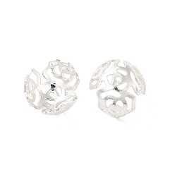 Серебро Покрытие стойки из латуни, 3-лепесток, долговечный, серебряные, 11.6x9 мм, отверстие : 1 мм