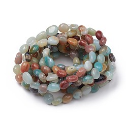 Amazonite Natural Flower Amazonite Stretch Beaded Bracelets, Tumbled Stone, Nuggets, 1-7/8 inch~2-1/8 inch(4.8~5.5cm), Beads: 6~15x6~11x3~11mm