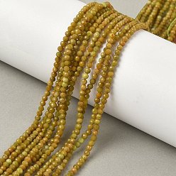 Желто-зеленый опал Натуральные желтые зеленые опаловые бусы, граненые, круглые, 2 мм, отверстие : 0.5 мм, около 194 шт / нитка, 15.31'' (38.9 см)