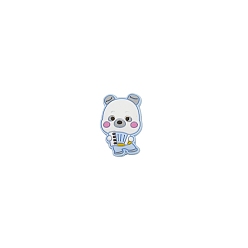 Light Sky Blue Bear Food Grade Eco-Friendly Silicone Focal Beads, Light Sky Blue, 27x18mm