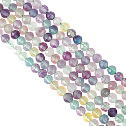 Флюорит 2 нити натуральные флюоритовые бусины нити, граненые, круглые, 4 мм, отверстие : 0.5 мм, около 96 шт / нитка, 15.5 дюйм (39.5 см)